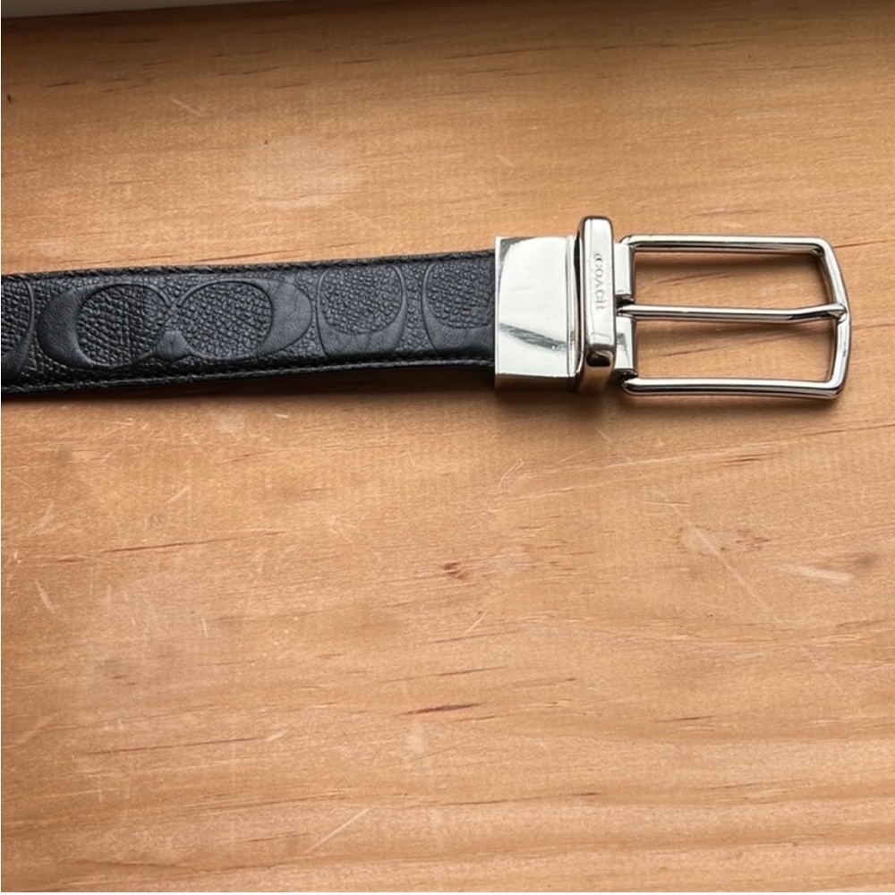 Black Leather Coach Belt
